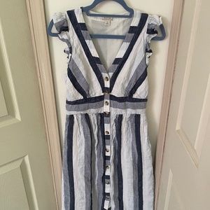 J Crew/Point Sur Linen Midi Dress